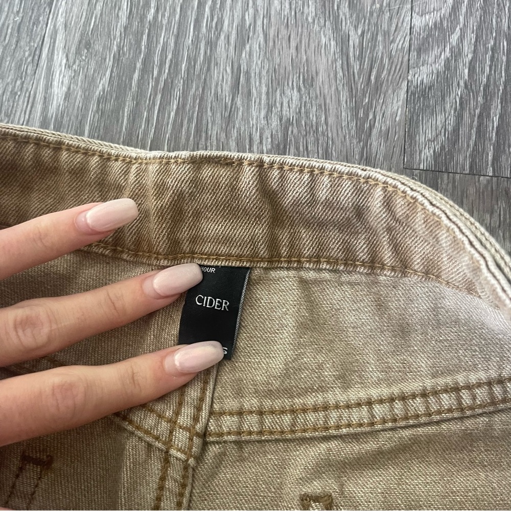 Cider Tan Belted Flare Jeans - Picture 6 of 8